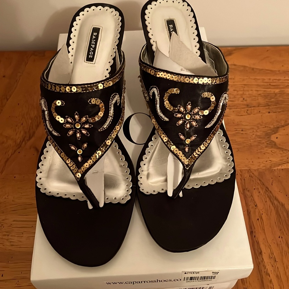 Party shoes - black and gold - women’s size 10